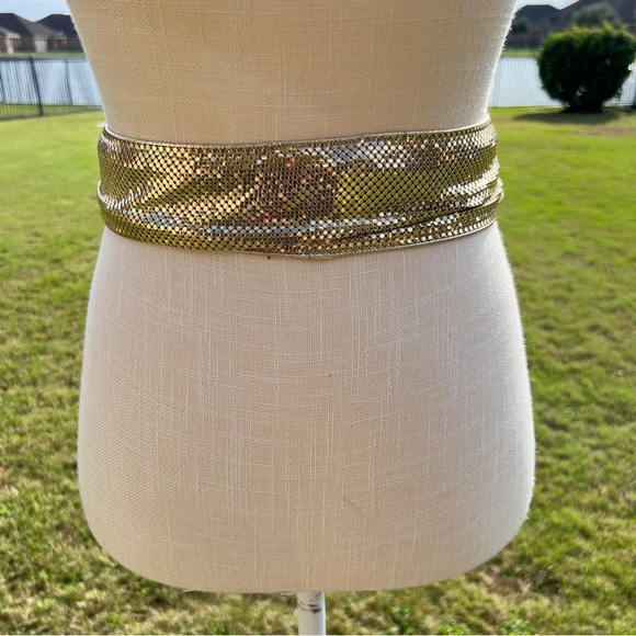 Vintage gold mesh scarf and belt - Picture 8 of 10